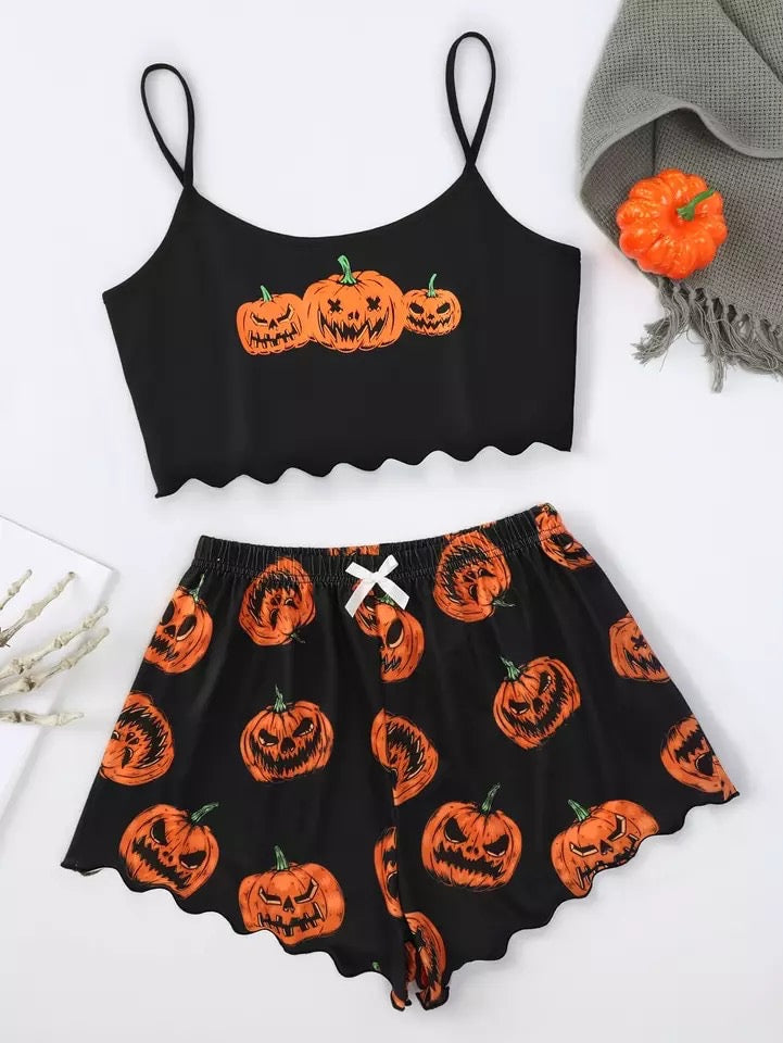 Spooky Pumpkin Cami & Tee Pyjamas