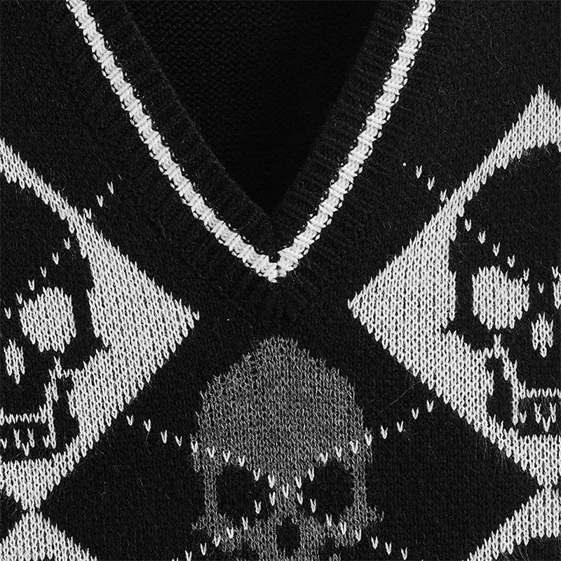 Skulls Knitted Sweater Vest