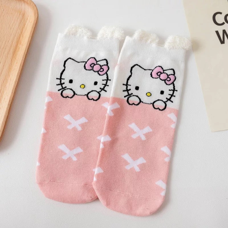 Cartoon Kitty Socks