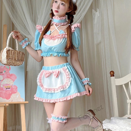Pastel Blue & Pink Maid Outfit