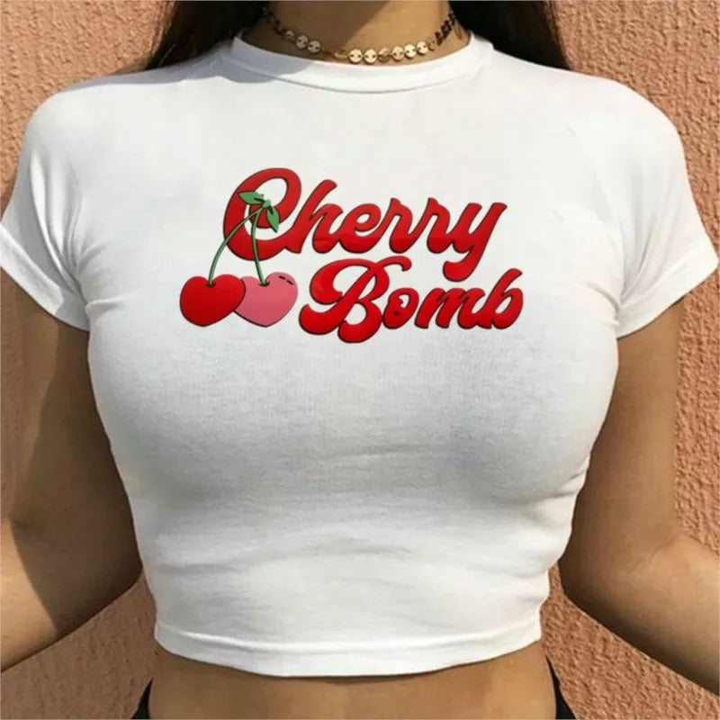 Cherry Bomb Crop Tee