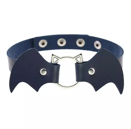 Vegan Leather Bat Baby Collar