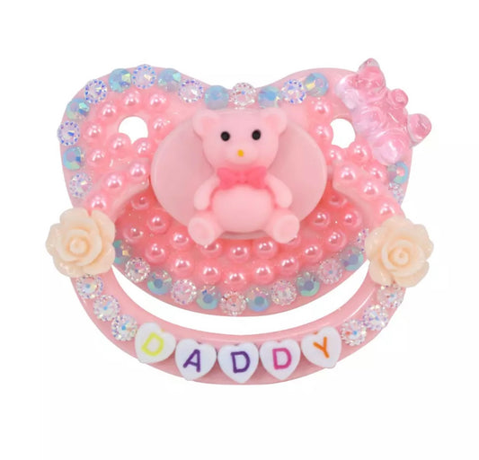 Pink Daddy Bear Adult Pacifier