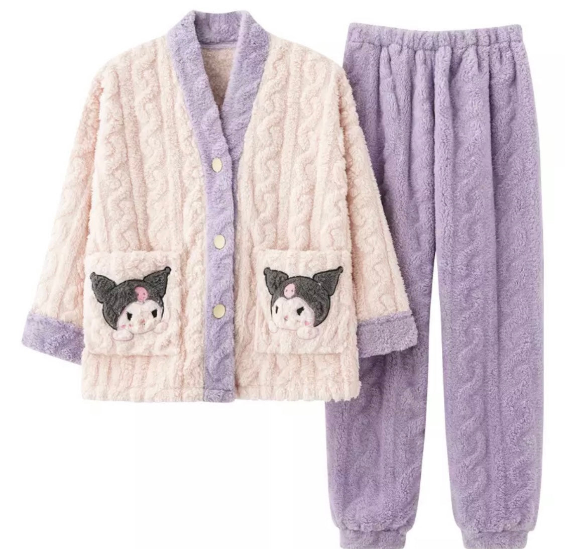 Kawaii Devil Cable Knit Fluff Pyjamas