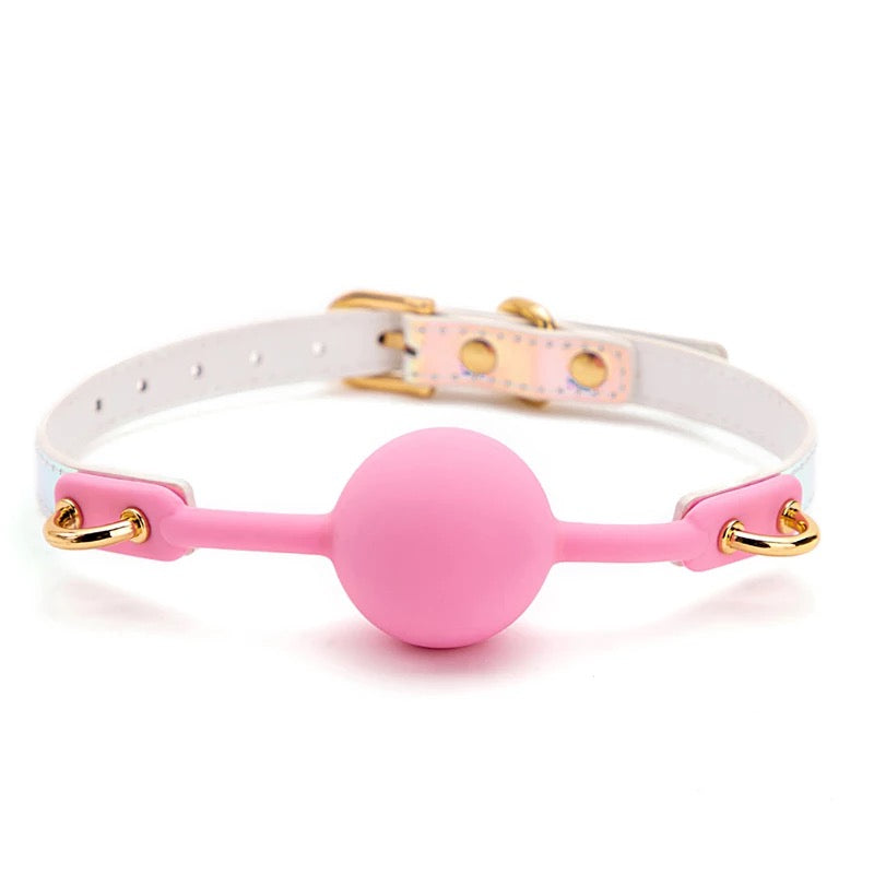Holographic Pink Pastel Ball Gag