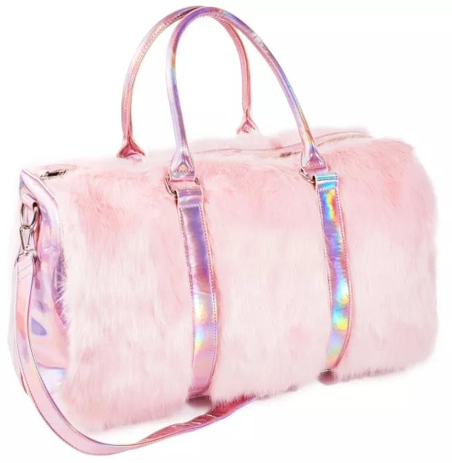 Faux Fur Pastel Pink Hold-All