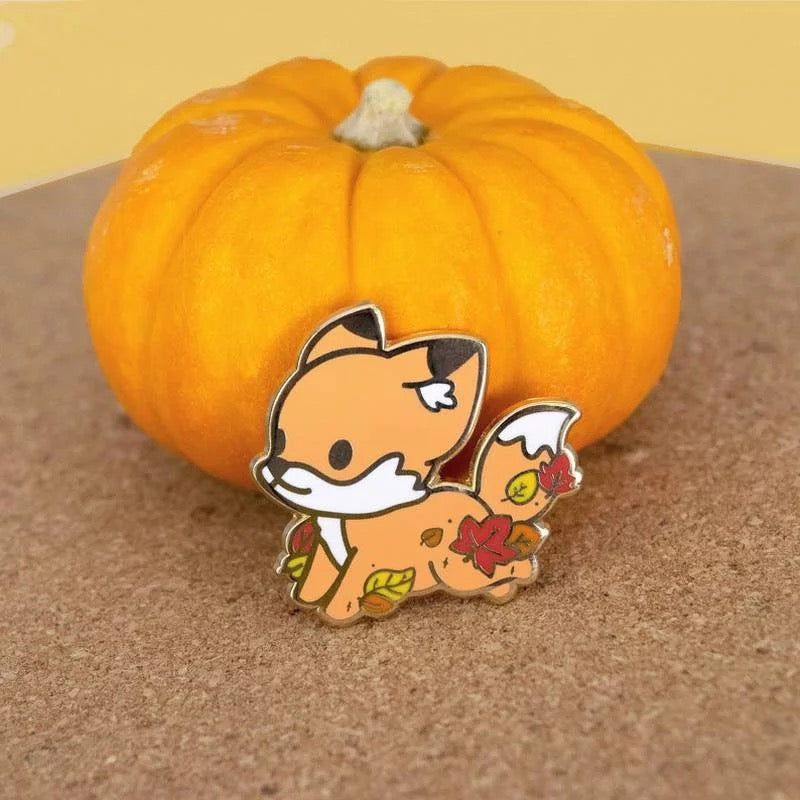 Fall Fox Enamel Pin