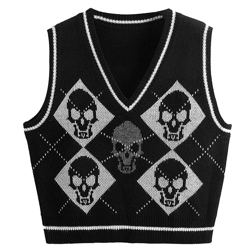 Skulls Knitted Sweater Vest