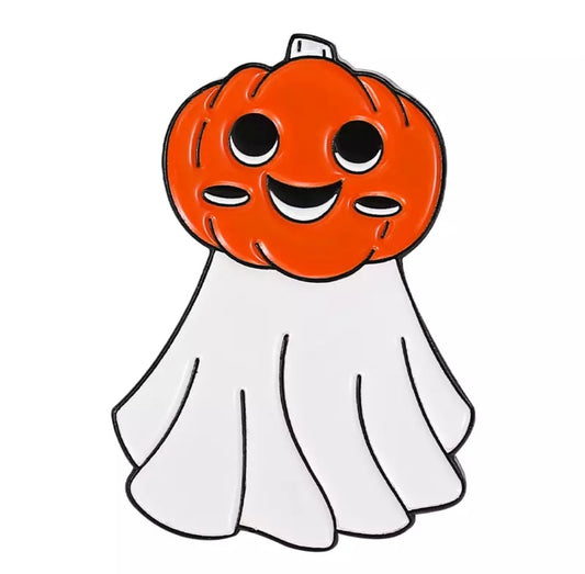 Pumpkin Head Ghost Pin