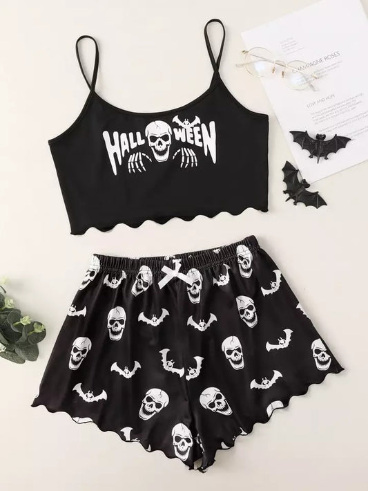 Skull Halloween Cami & Tee Pyjamas
