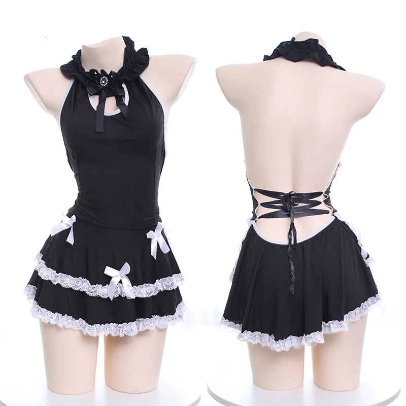 Backless Gothic Lolita Maid Dress