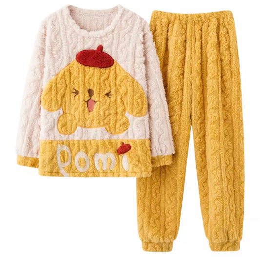 Puddin’ Dog Cable Knit Fluff Pyjamas